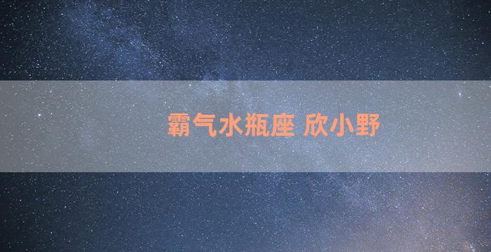 霸气水瓶座 欣小野